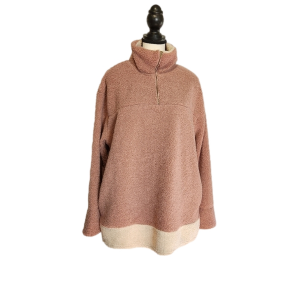 Teddy Oversized sweater Soft pink color block Size Medium JODIFL